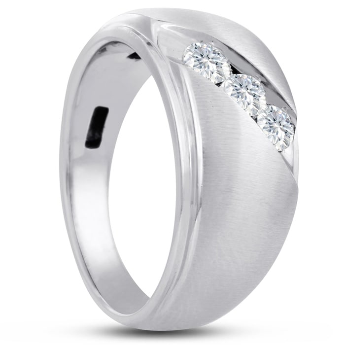 Men's 1/2ct Diamond Ring In 10K White Gold