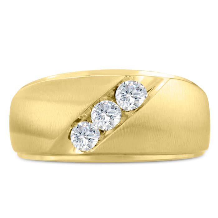 Men's 1/2ct Diamond Ring In 10K Yellow Gold