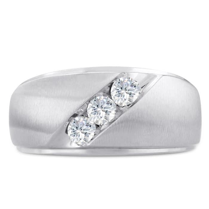 Men's 1/2ct Diamond Ring In 14K White Gold