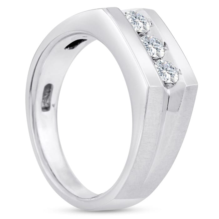 Men's 1/2ct Diamond Ring In 10K White Gold