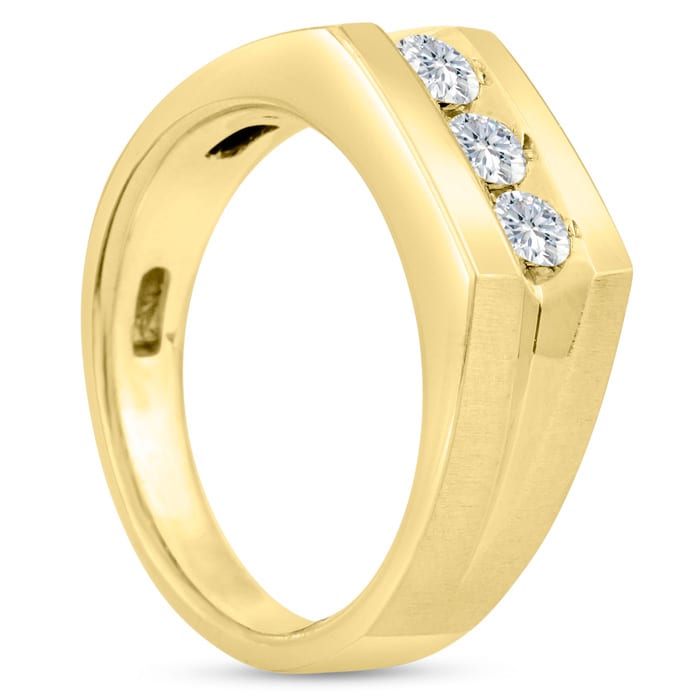 Men's 1/2ct Diamond Ring In 10K Yellow Gold