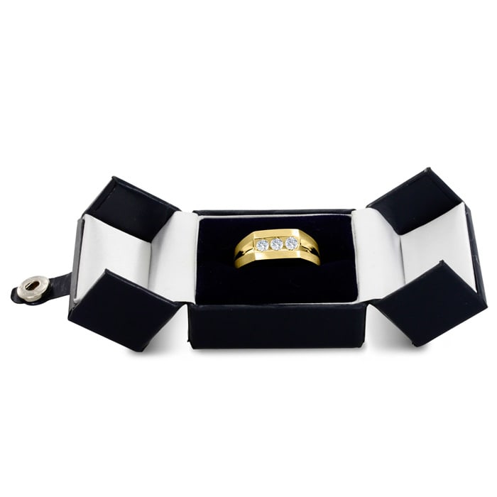 Men's 1/2ct Diamond Ring In 10K Yellow Gold