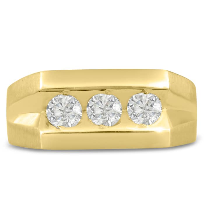 Men's 1ct Diamond Ring In 10K Yellow Gold