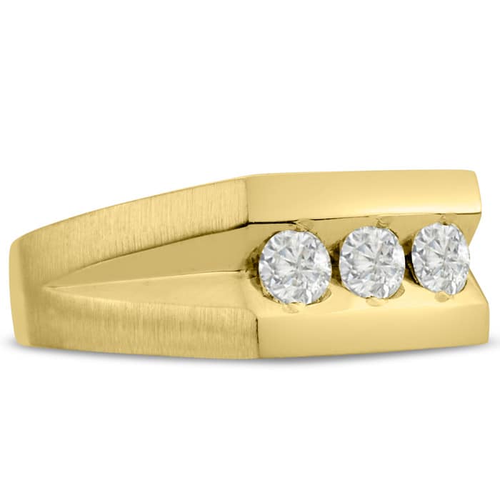 Men's 1ct Diamond Ring In 14K Yellow Gold