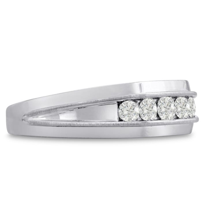 Men's 1/2ct Diamond Ring In 10K White Gold