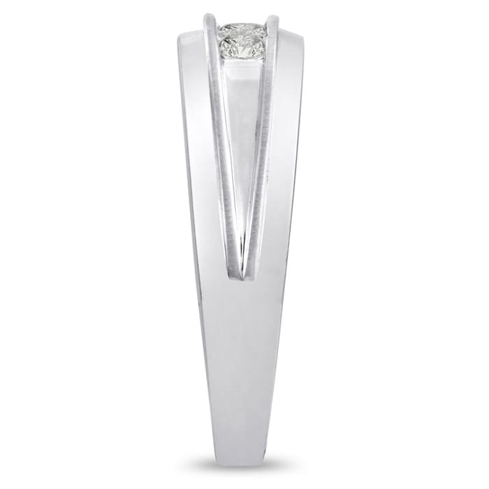 Men's 1/2ct Diamond Ring In 10K White Gold