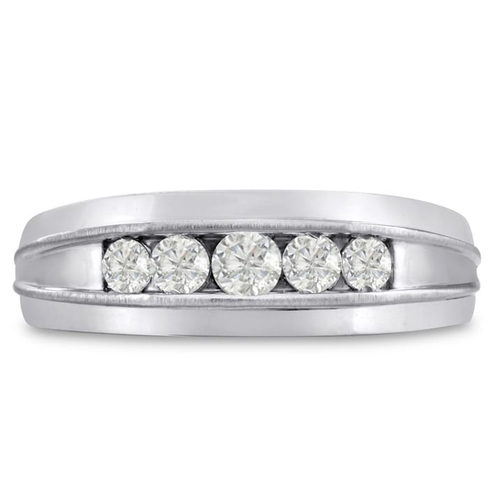 Men's 1/2ct Diamond Ring In 14K White Gold