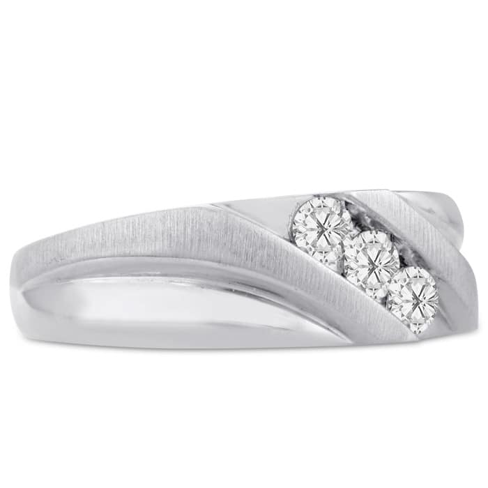 Men's 1/2ct Diamond Ring In 14K White Gold