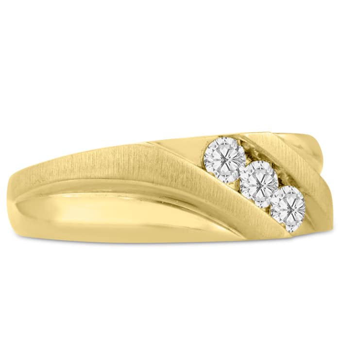 Men's 1/2ct Diamond Ring In 14K Yellow Gold