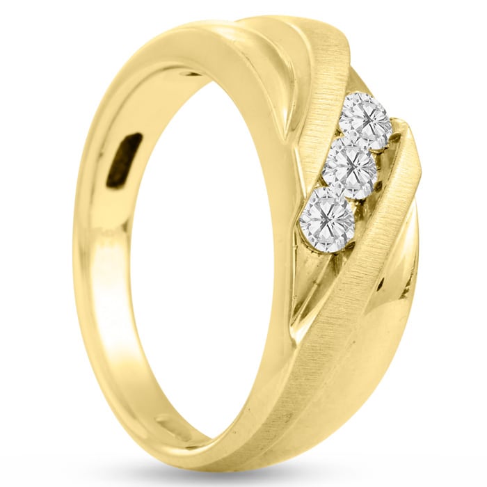 Men's 1/2ct Diamond Ring In 14K Yellow Gold