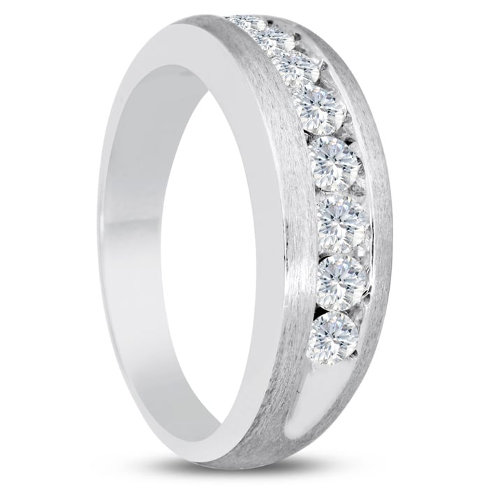 Men's 3/4ct Diamond Ring In 14K White Gold