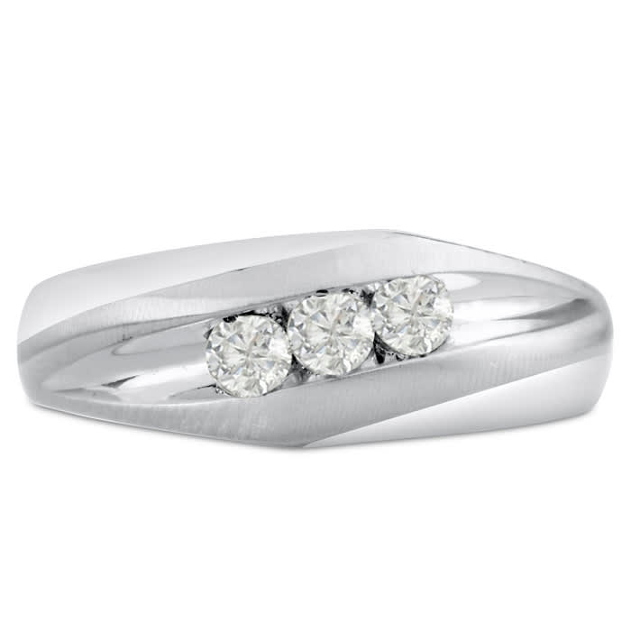 Men's 1/3ct Diamond Ring In 10K White Gold