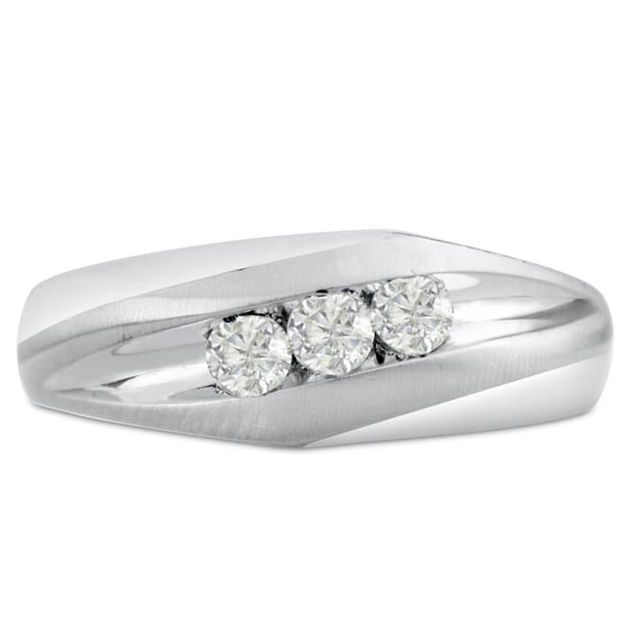 Men's 1/3ct Diamond Ring In 14K White Gold