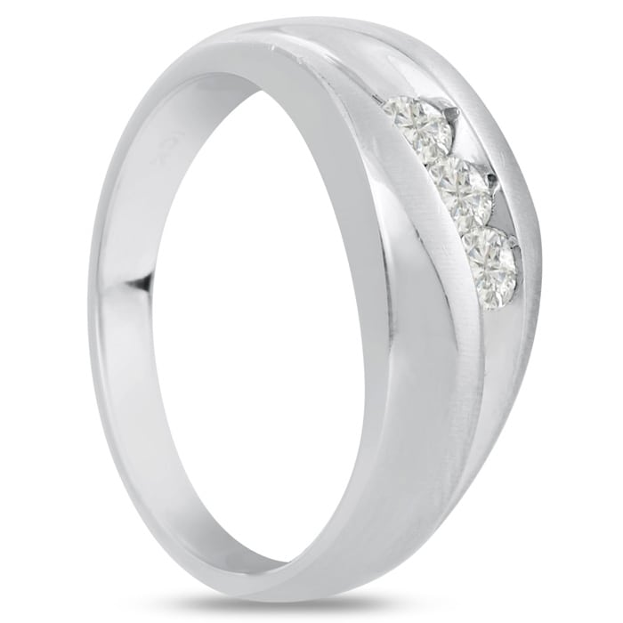 Men's 1/3ct Diamond Ring In 14K White Gold