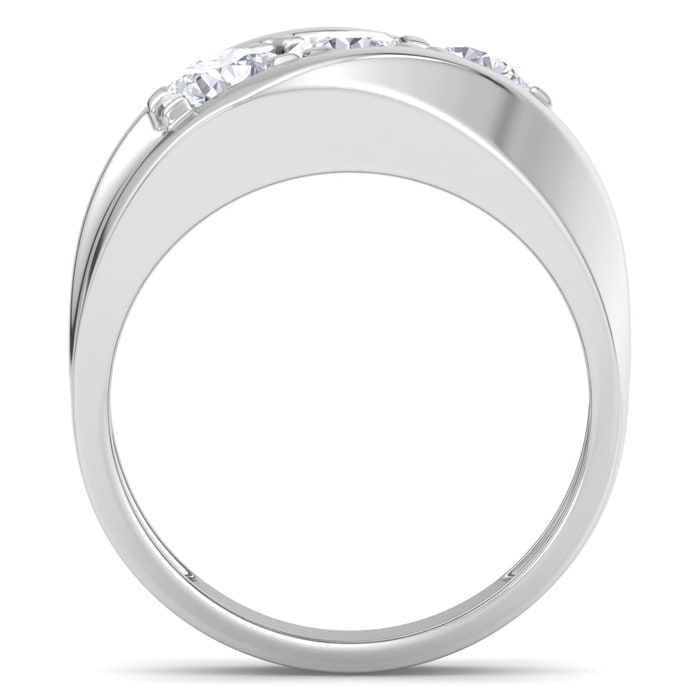 Men's 1ct Diamond Ring In 14K White Gold