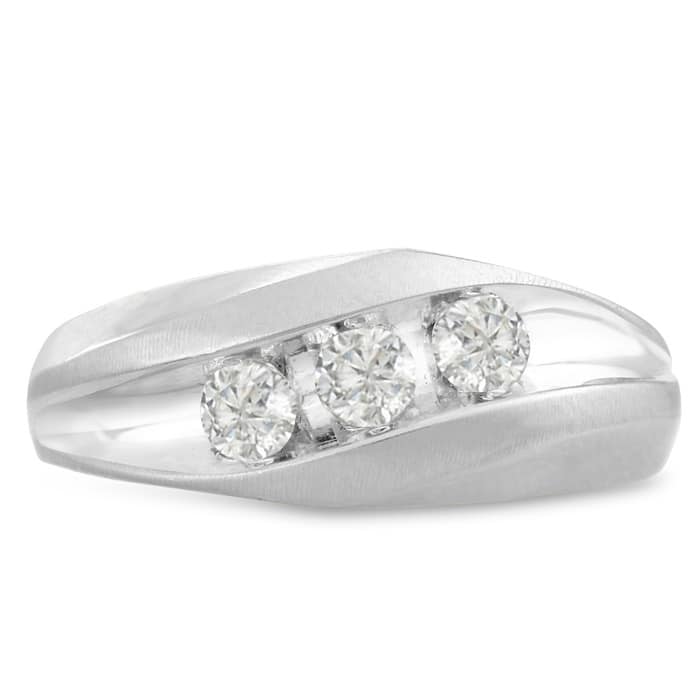 Men's 3/4ct Diamond Ring In 10K White Gold