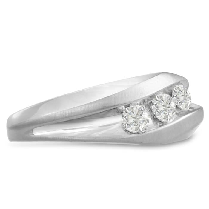 Men's 3/4ct Diamond Ring In 10K White Gold