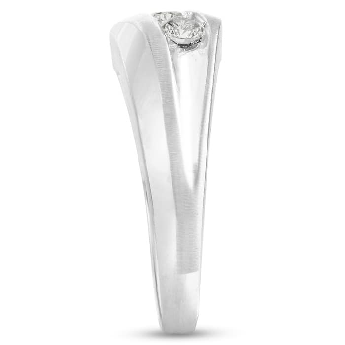 Men's 3/4ct Diamond Ring In 10K White Gold