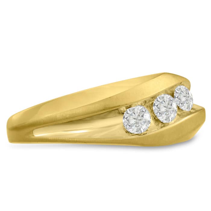 Men's 3/4ct Diamond Ring In 14K Yellow Gold