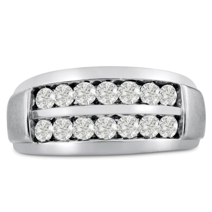 Men's 1ct Diamond Ring In 10K White Gold