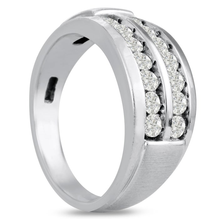 Men's 1ct Diamond Ring In 10K White Gold