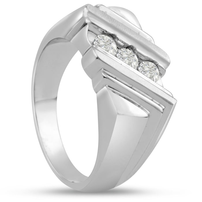Men's 1/4ct Diamond Ring In 14K White Gold