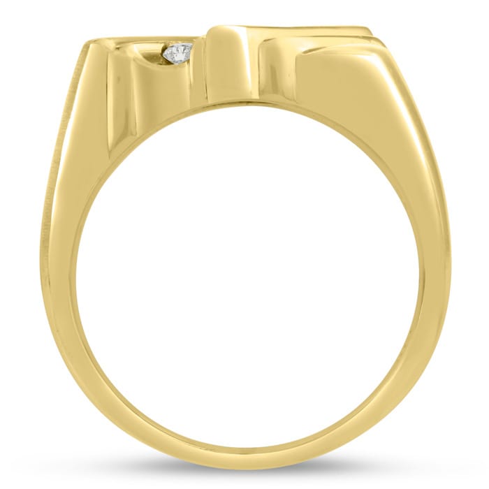 Men's 1/4ct Diamond Ring In 14K Yellow Gold