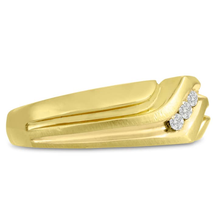 Men's 1/10ct Diamond Ring In 10K Yellow Gold