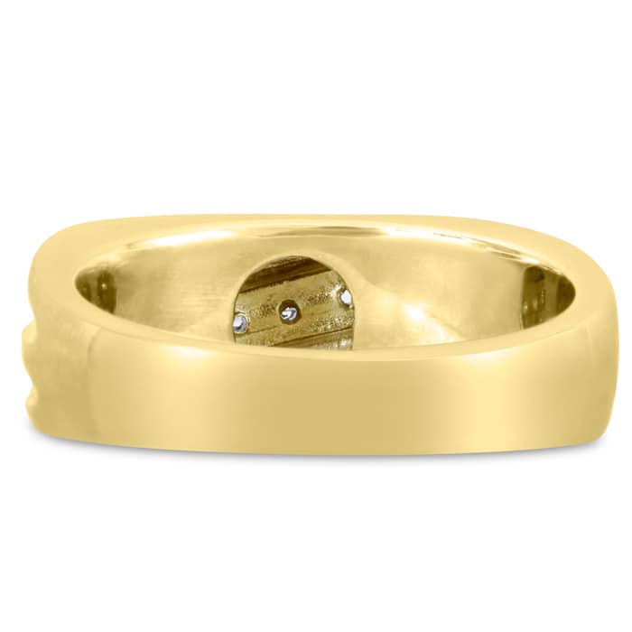 Men's 1/10ct Diamond Ring In 14K Yellow Gold