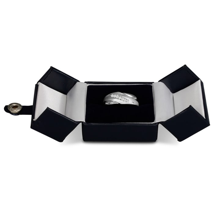 Men's 1/10ct Diamond Ring In 14K White Gold