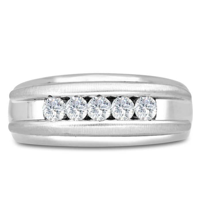 Men's 1/2ct Diamond Ring In 10K White Gold