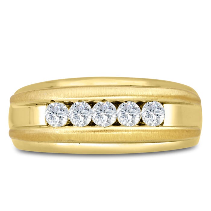 Men's 1/2ct Diamond Ring In 10K Yellow Gold
