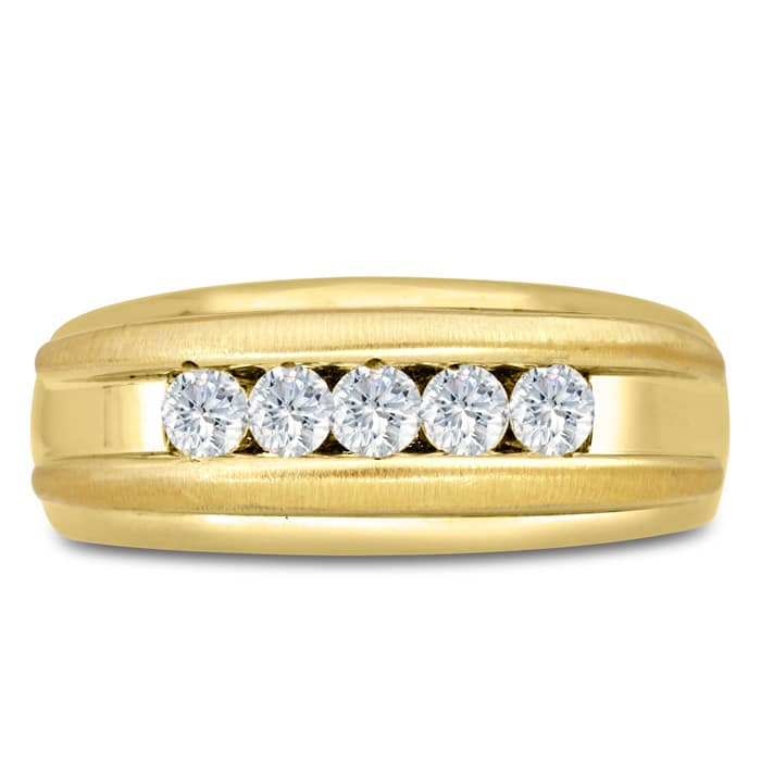 Men's 1/2ct Diamond Ring In 14K Yellow Gold