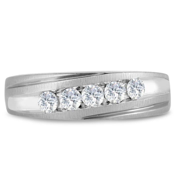 Men's 1/2ct Diamond Ring In 10K White Gold