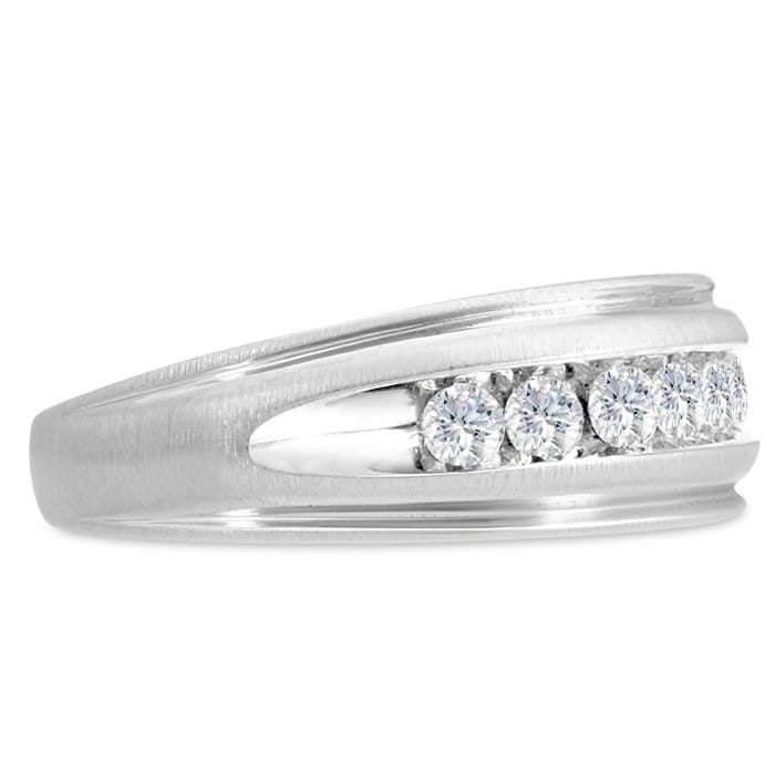 Men's 1/2ct Diamond Ring In 10K White Gold