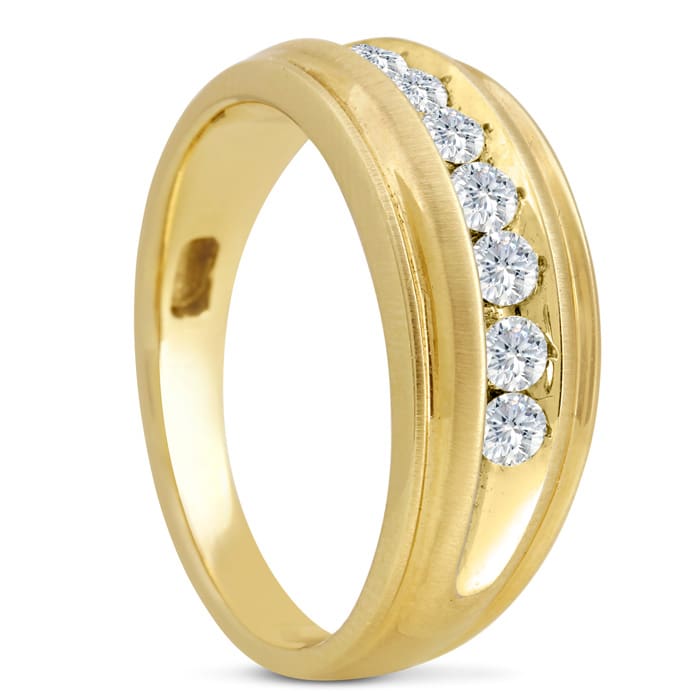 Men's 1/2ct Diamond Ring In 10K Yellow Gold