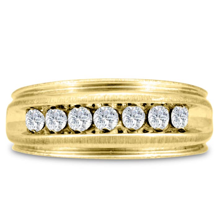 Men's 1/2ct Diamond Ring In 10K Yellow Gold