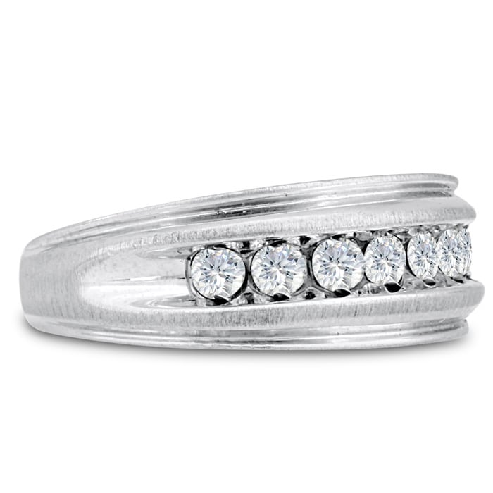 Men's 1/2ct Diamond Ring In 14K White Gold
