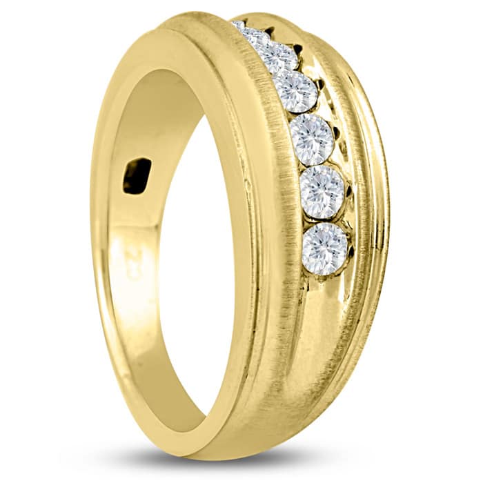 Men's 1/2ct Diamond Ring In 14K Yellow Gold