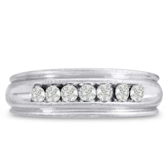 Men's 1/4ct Diamond Ring In 10K White Gold