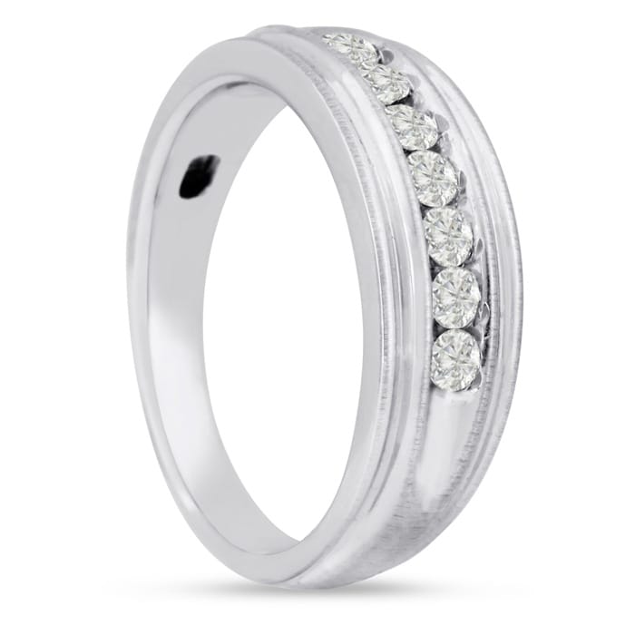 Men's 1/4ct Diamond Ring In 10K White Gold
