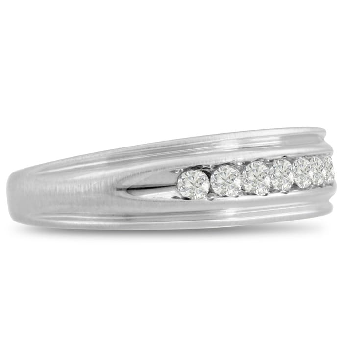 Men's 1/4ct Diamond Ring In 10K White Gold