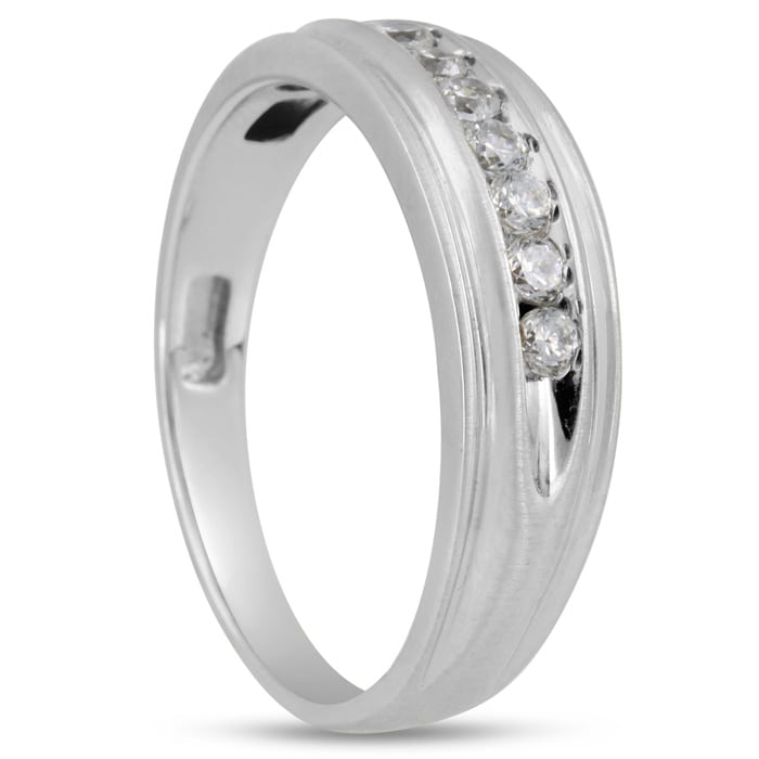 Men's 1/4ct Diamond Ring In 10K White Gold