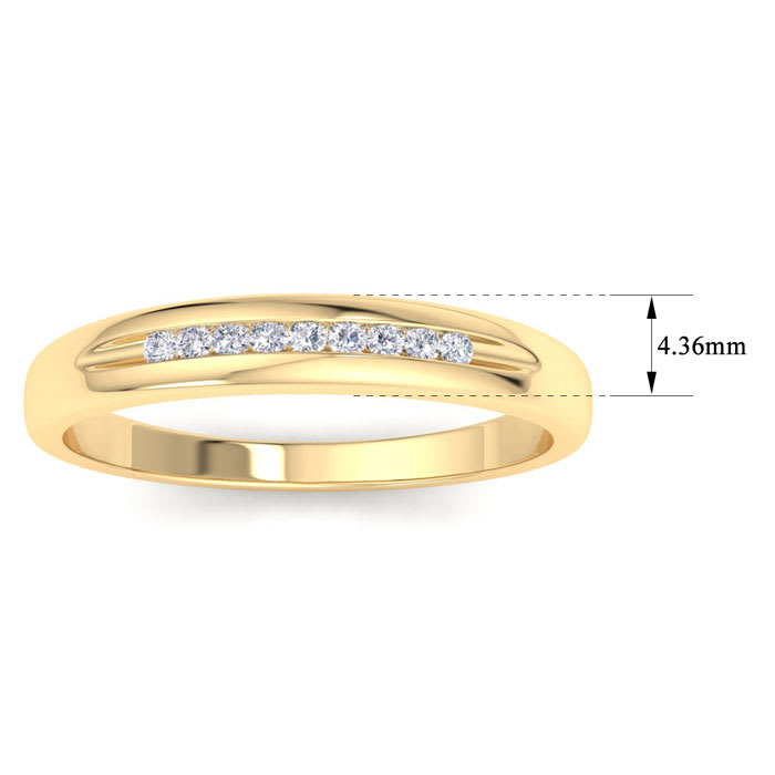 Men's 1/10ct Diamond Ring In 10K Yellow Gold