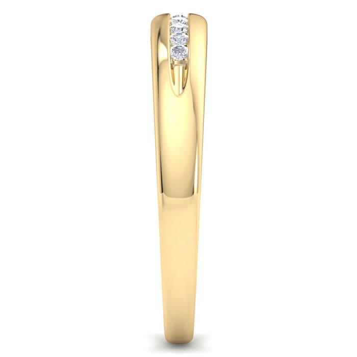Men's 1/10ct Diamond Ring In 14K Yellow Gold