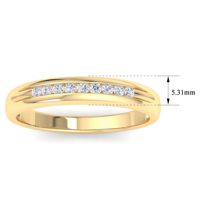 Men's 1/5ct Diamond Ring In 10K Yellow Gold