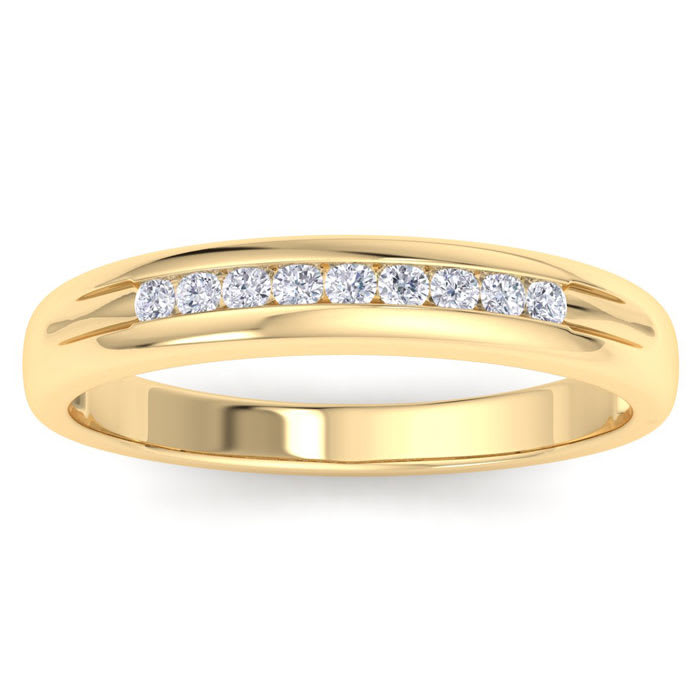 Men's 1/5ct Diamond Ring In 14K Yellow Gold