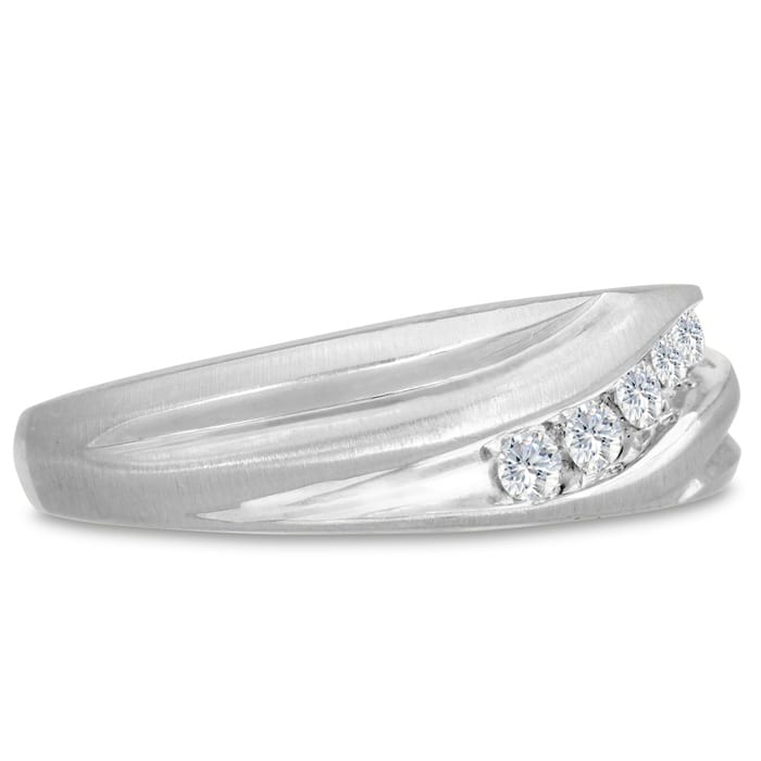 Men's 1/4ct Diamond Ring In 10K White Gold