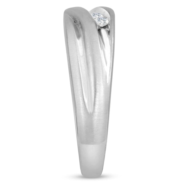 Men's 1/4ct Diamond Ring In 10K White Gold