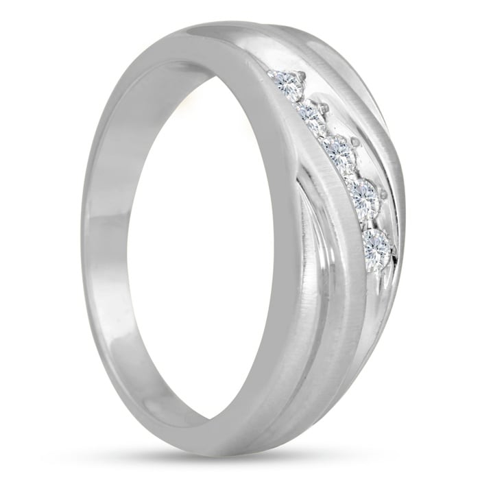 Men's 1/4ct Diamond Ring In 14K White Gold